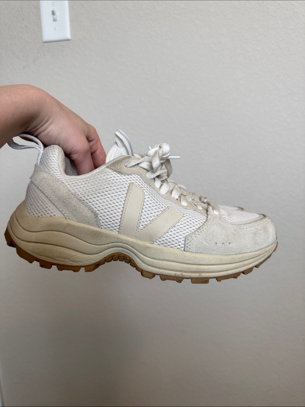 Veja Cream and Beige Chunky Trail Sneakers